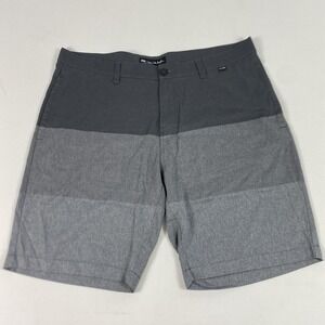 Travis Mathew Shorts Mens 38 Gray Striped Performance Chino Stretch 9 Inseam
